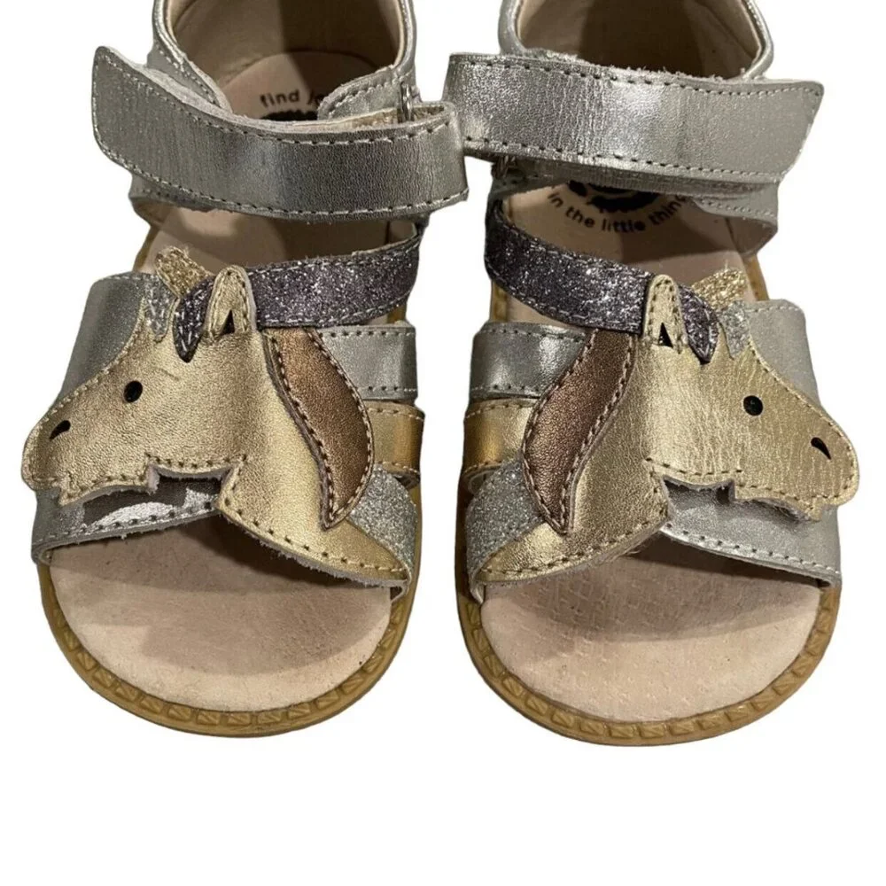 Livie & Luca 8M Metallic Leather Unicorn Sandals